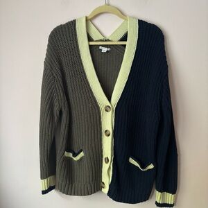 American Eagle Oversized Colorblock Cardigan